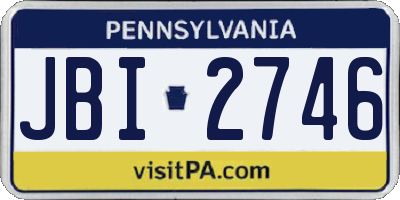PA license plate JBI2746