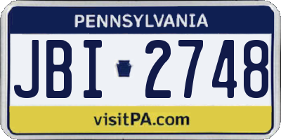 PA license plate JBI2748