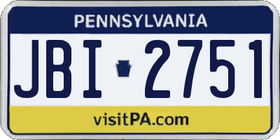 PA license plate JBI2751