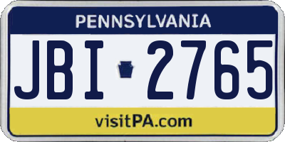 PA license plate JBI2765