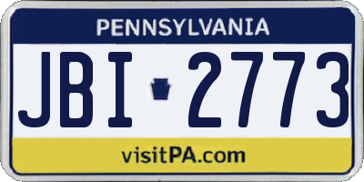 PA license plate JBI2773