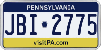 PA license plate JBI2775