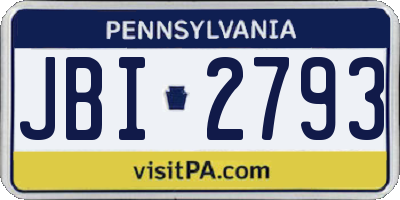 PA license plate JBI2793