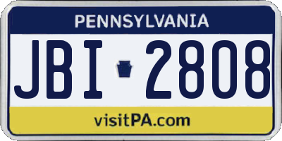 PA license plate JBI2808