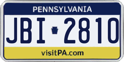 PA license plate JBI2810