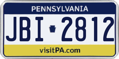 PA license plate JBI2812