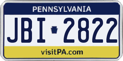 PA license plate JBI2822