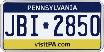 PA license plate JBI2850