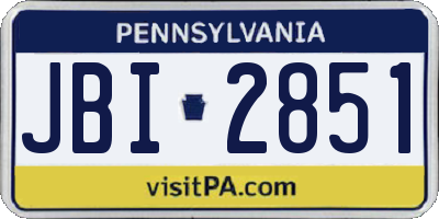 PA license plate JBI2851