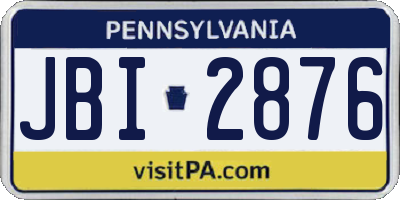 PA license plate JBI2876