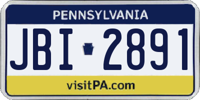 PA license plate JBI2891