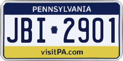 PA license plate JBI2901