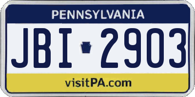 PA license plate JBI2903