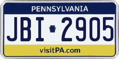 PA license plate JBI2905