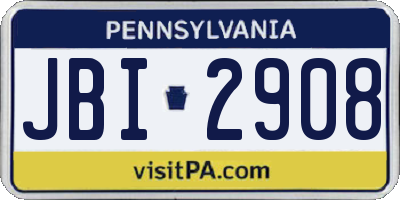 PA license plate JBI2908