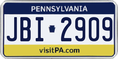 PA license plate JBI2909