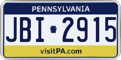 PA license plate JBI2915