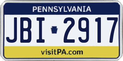 PA license plate JBI2917