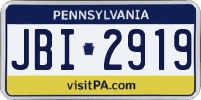 PA license plate JBI2919