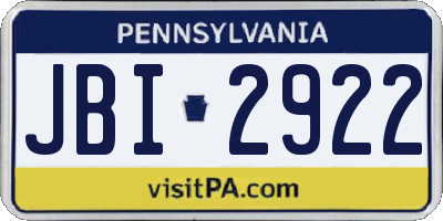 PA license plate JBI2922