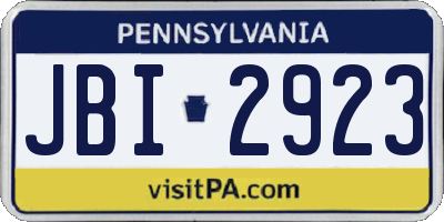 PA license plate JBI2923