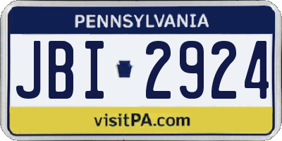 PA license plate JBI2924