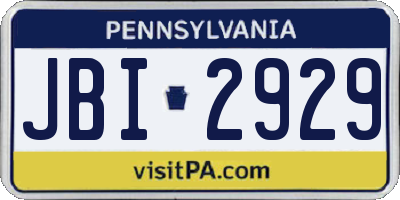 PA license plate JBI2929
