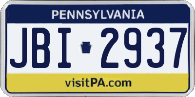 PA license plate JBI2937