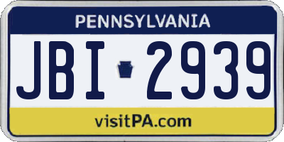 PA license plate JBI2939