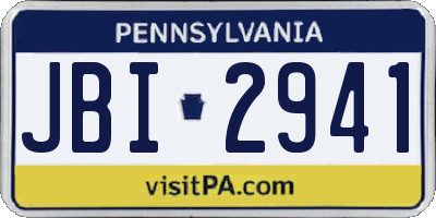 PA license plate JBI2941