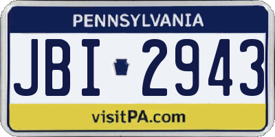 PA license plate JBI2943