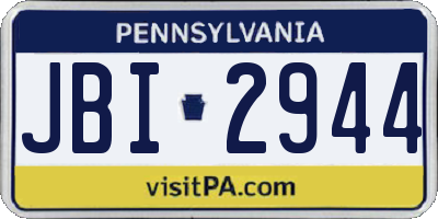 PA license plate JBI2944