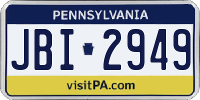 PA license plate JBI2949