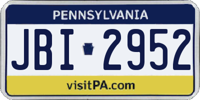 PA license plate JBI2952