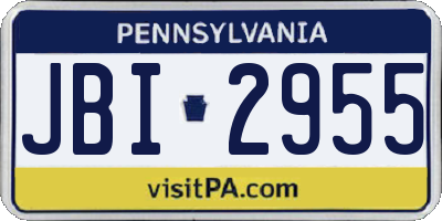 PA license plate JBI2955