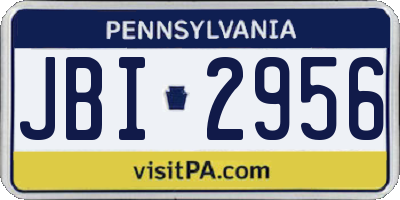 PA license plate JBI2956