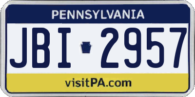 PA license plate JBI2957