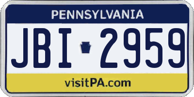 PA license plate JBI2959