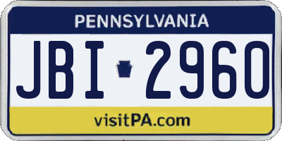 PA license plate JBI2960