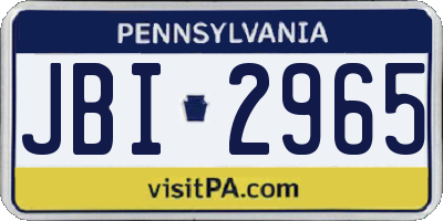 PA license plate JBI2965