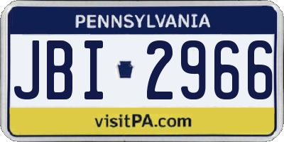 PA license plate JBI2966