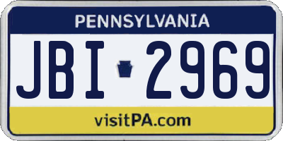 PA license plate JBI2969