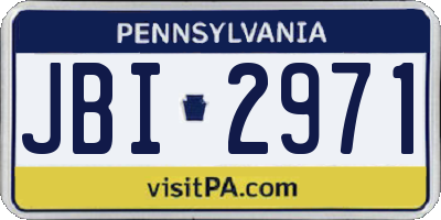 PA license plate JBI2971