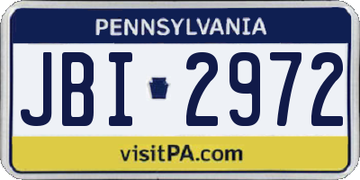 PA license plate JBI2972