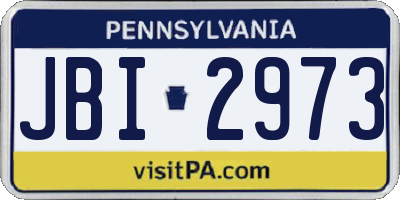 PA license plate JBI2973