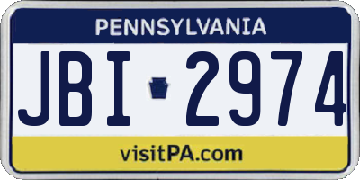 PA license plate JBI2974