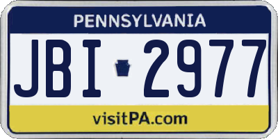 PA license plate JBI2977