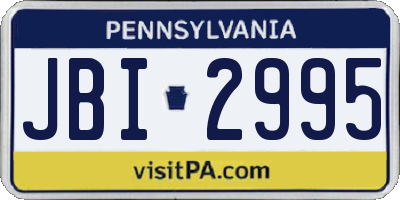 PA license plate JBI2995