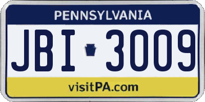 PA license plate JBI3009