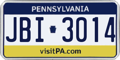 PA license plate JBI3014